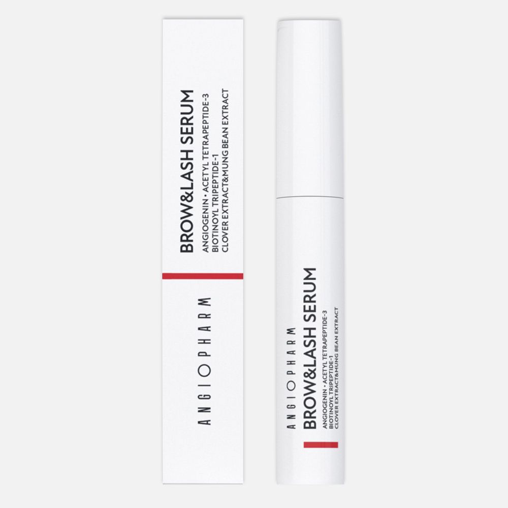ANGIOPHARM Сыворотка для роста ресниц и бровей (щеточка), 6 мл