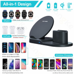 Зарядная станция 3в1 Multi-Function "Fast Charge" 3-in-1, для iPhone, Applewatch, Airpods (круглая подставка)