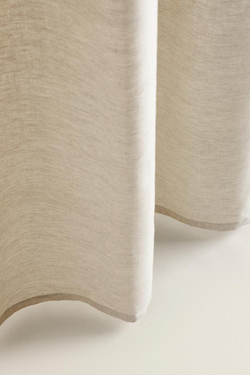 ZARA HOME ЛЬНЯНАЯ ЗАНАВЕСКА ДЛЯ ДУША, СВЕТЛО-БЕЖЕВЫЙ