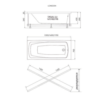 Ванна London 150