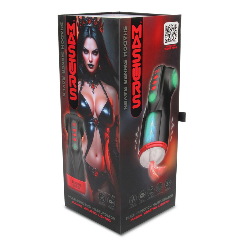 Интерактивный вибромастурбатор с функциями вакуума и подсветки Теневая грешница ворона Masturs Raven Shadow Sinner Multi Function Masturbator