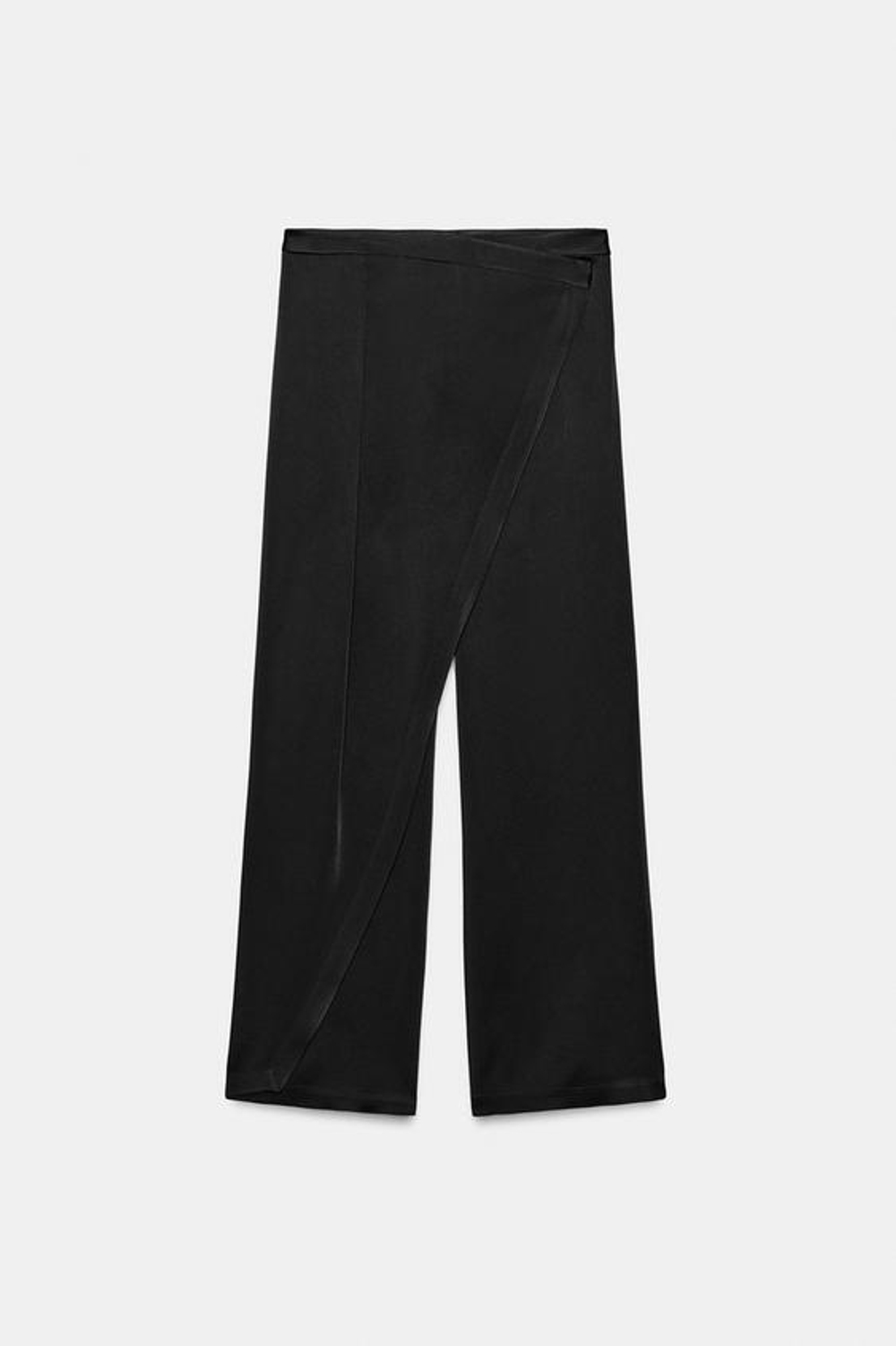 ZARA АТЛАСНЫЕ БРЮКИ-ПАРЕО — ZW COLLECTION LIMITED EDITION, ЧЕРНЫЙ