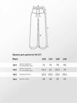 Брюки для девочки, модель №7, рост 128 см, серые