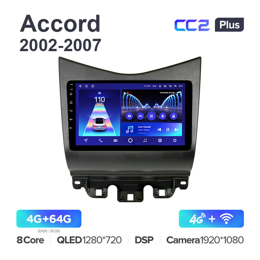 Teyes CC2 Plus 9"для Honda Accord 2002-2007