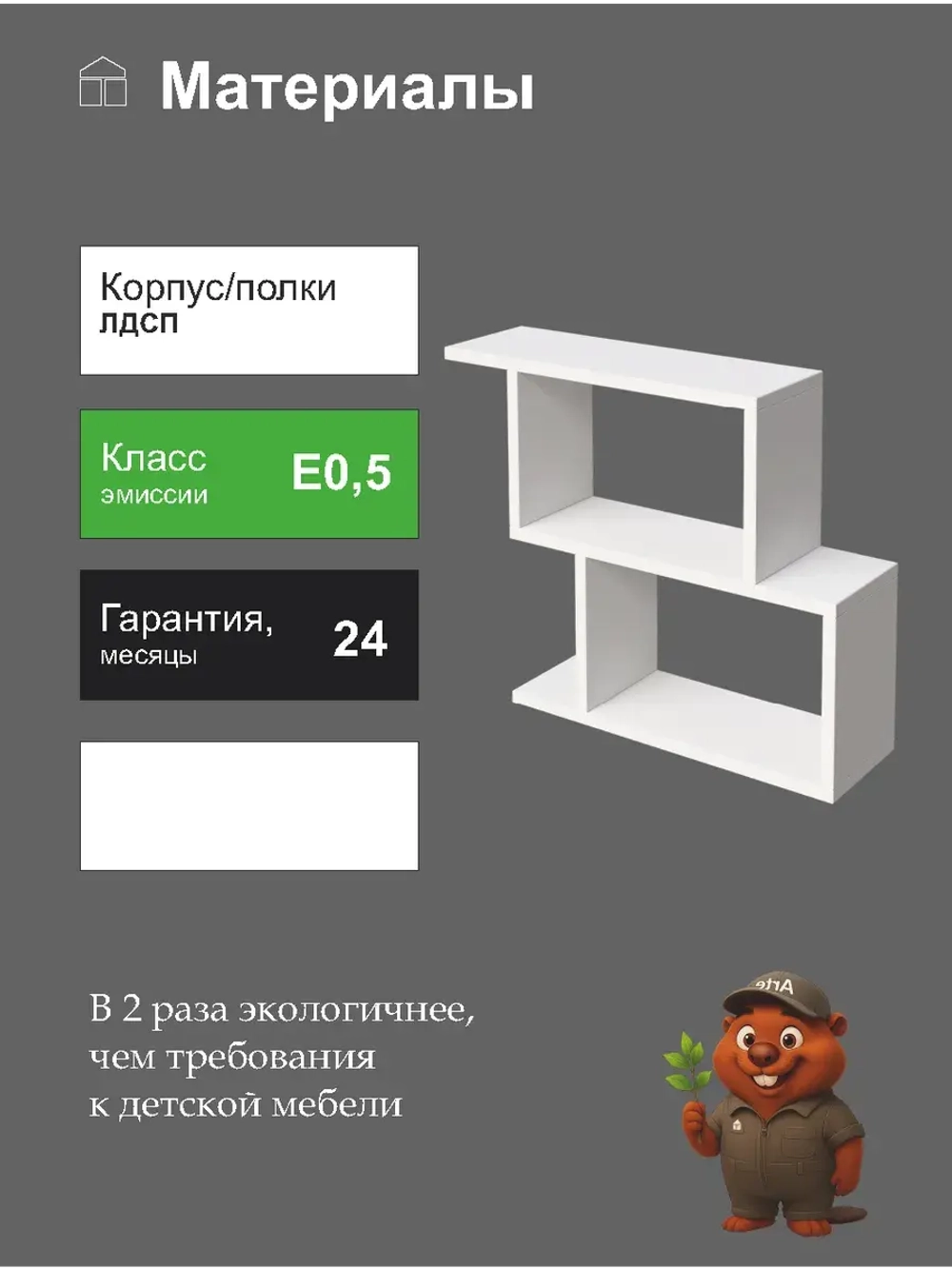 Полка настенная "Софи" для книг, игрушек и цветов