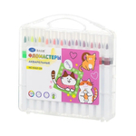 Фломастеры Basir, серия "Кошки", разноцветные, акварельные, в пластмассовом боксе, набор 24 цвета