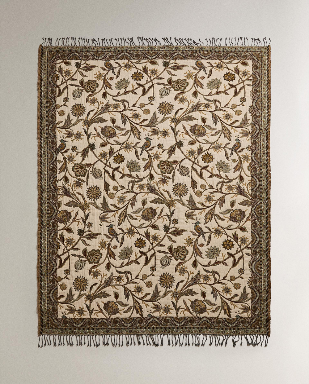 Zara Home плед из хлопка, зелёный, 140x190 см