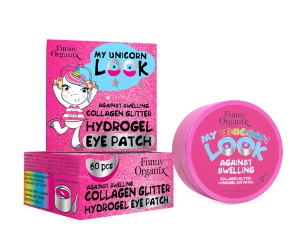 Гидрогелевые глиттер-патчи с коллагеном FUNNY ORGANIX Collagen Glitter Hydrogel Eye Patch 60 шт