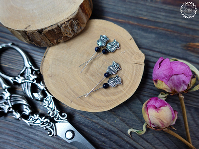 Игла с ушком вниз "Серебристая совушка"