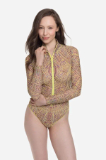 Купальник на молнии с рукавами "Ацтеки"