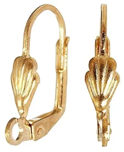 Швензы/Заготовки для серёжек с французскими застёжками, р. 17х8 мм, золото