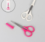 1498410 Ножницы маникюрные, с колпачком, прямые, 9,5 см, цвет МИКС