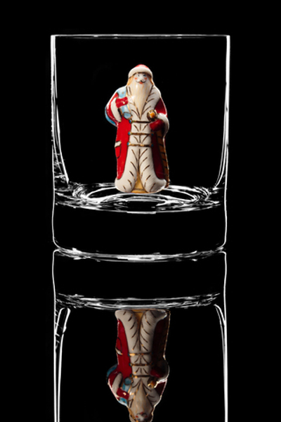 Бокал для виски "Дед мороз". (Красная шуба).