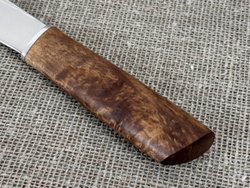Шкуросъемный нож "Якут", сталь 95Х18, рукоять карельская берёза