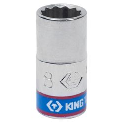 KING TONY (233008M) Головка торцевая стандартная двенадцатигранная 1/4", 8 мм