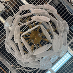 Люстра Cloyd LINZE-B C13 / Ø60 см - латунь - белое стекло (арт.11674)