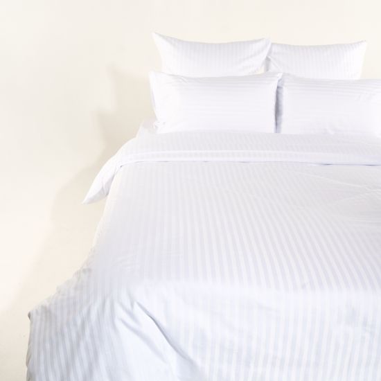 КПБ Premier страйп сатин, 1.5 спальный, 70х70, подод.160х220. простыня 140х200х30 .LINNEN