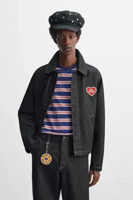 ZARA Х HARRY LAMBERT ДЖИНСОВАЯ КУРТКА, СИНИЙ