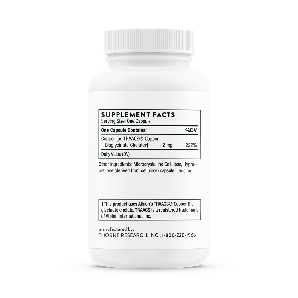 THORNE Cooper Bisglycinate 60 caps , Медь Бисглицинат