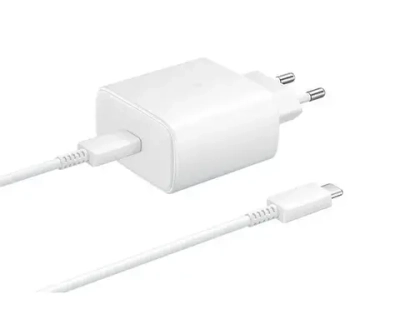 Сетевое зарядное устройство Samsung Super Fast Charger USB Type-C 45W + Cable Type-C (белый)