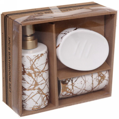 Набор для ванной из 3-х предметов керамический «Грация» белый