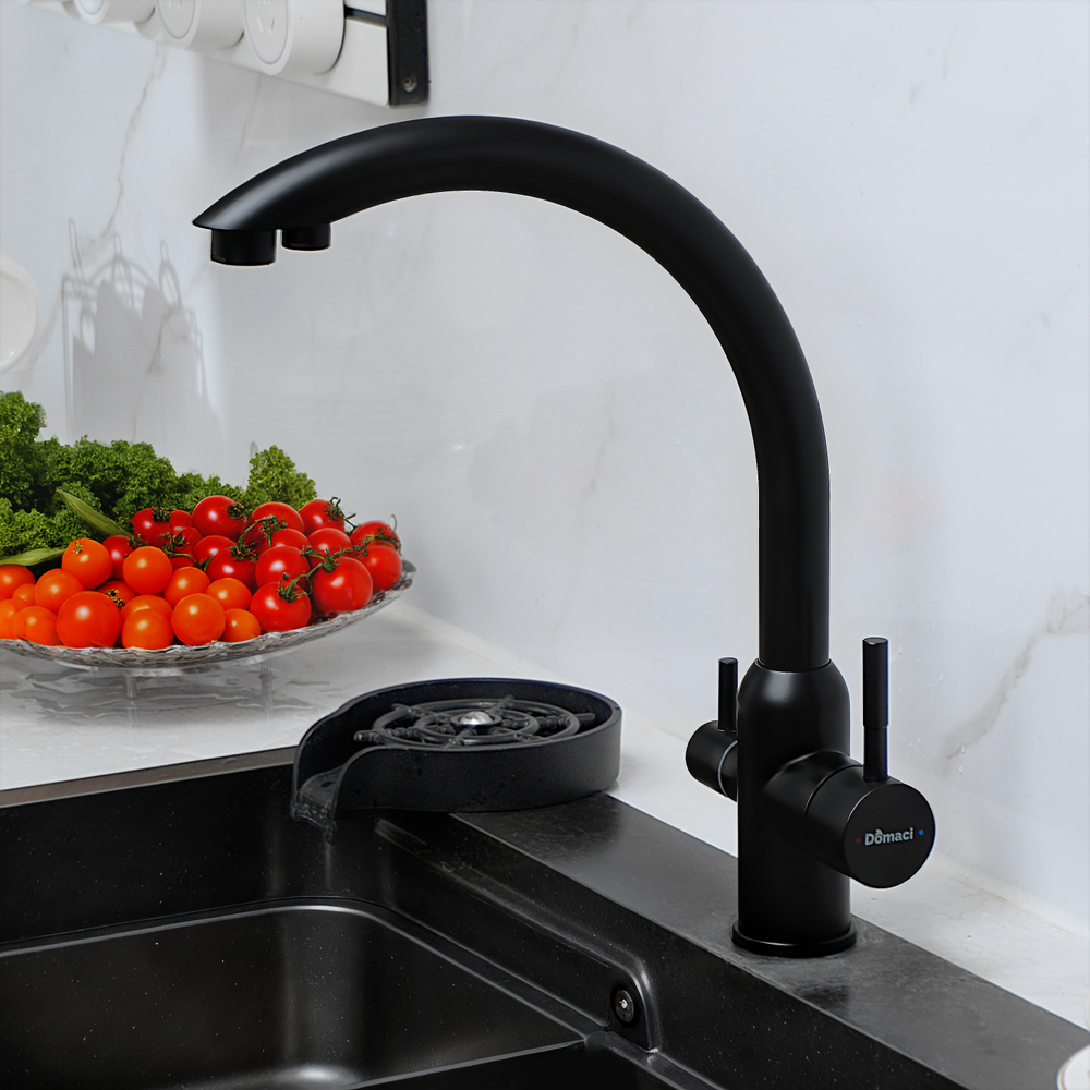 Смеситель для кухни Domaci Ливорно D8649BK черный матовый