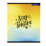 Тетрадь 36 л., А5, клетка, Alingar "Positive book", скрепка, второй блок 60г/м2, мелованный картон (стандарт), 4 дизайна в пленке т/у