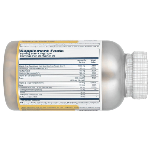 Solaray, мегавитамин B-Stress, замедленное высвобождение, 240 растительных капсул