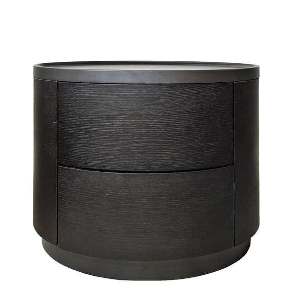 Прикроватная тумбочка Onda с двумя ящиками, черная