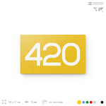 Номер на дверь 420, табличка на дверь для офиса, квартиры, кабинета, аудитории, склада, желтая 120х70 мм, Айдентика Технолоджи