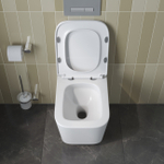 Унитаз подвесной безободковый с сиденьем и смывом TORNADO BelBagno DUE-TOR BB5171CH-TOR/SC