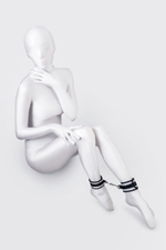 Серебристо-черные оковы Anonymo (Цвет: серебристый с черным)