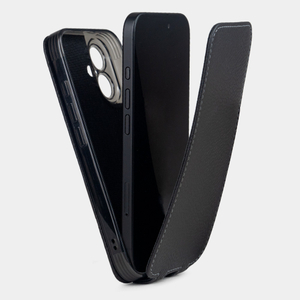 Чехол для iPhone 17 из кожи теленка, черного цвета