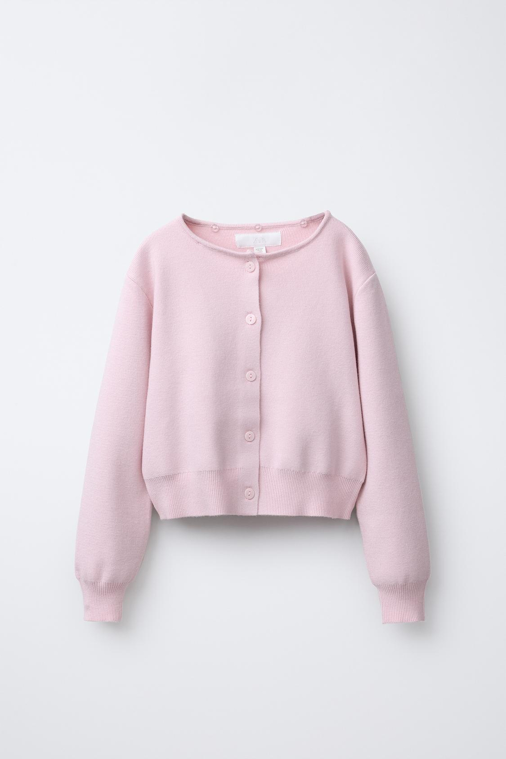 ZARA ТРИКОТАЖНЫЙ КАРДИГАН СО СЪЕМНЫМ ВОРОТНИКОМ ИЗ ИСКУССТВЕННОГО МЕХА, РОЗОВЫЙ