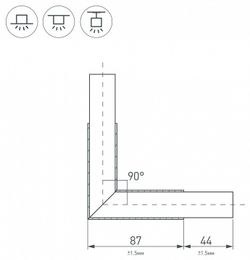 Соединитель угловой L-образный накладной Arlight KLUS 026133