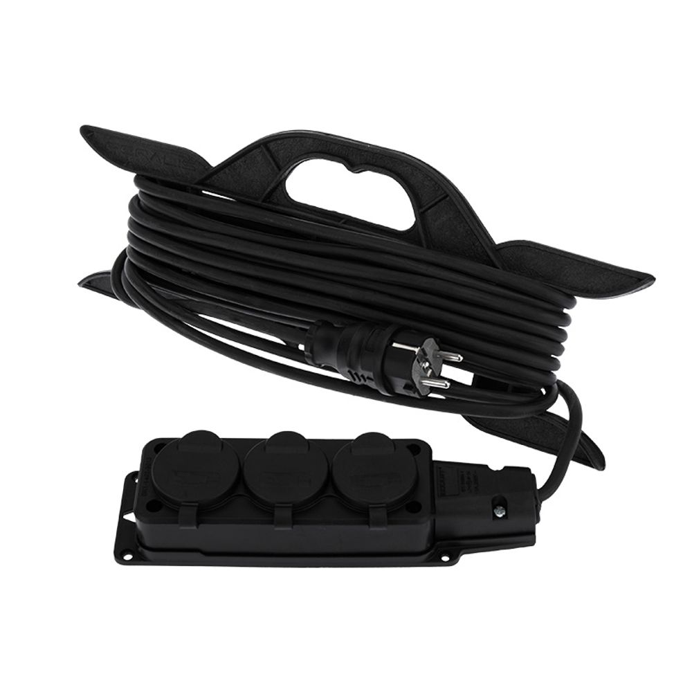 Удлинитель-шнур на рамке КГ 3х1,5, 10м, 3 гнезда, морозостойкий, с/з, 16А, 3500Вт, IP44 (Сделано в Р