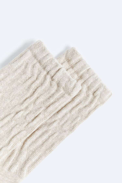 ZARA НОСКИ С РЕЛЬЕФНЫМ УЗОРОМ, РЫЖЕВАТО-КОРИЧНЕВЫЙ