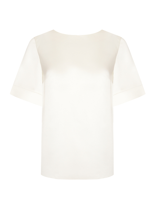 Блуза из шелка прямая молочная