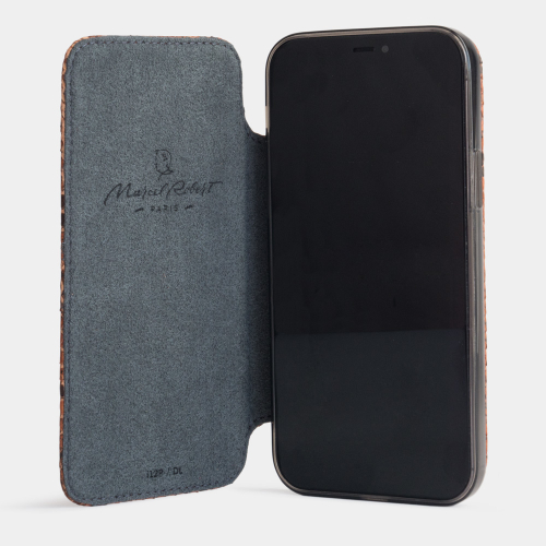 Чехол Benoit для iPhone 12 Pro Max из натуральной кожи питона, цвета Коньяк