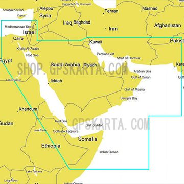 Красное и Аравийское море, Персидский залив карта глубин Garmin BlueChart G3 HXAW005R