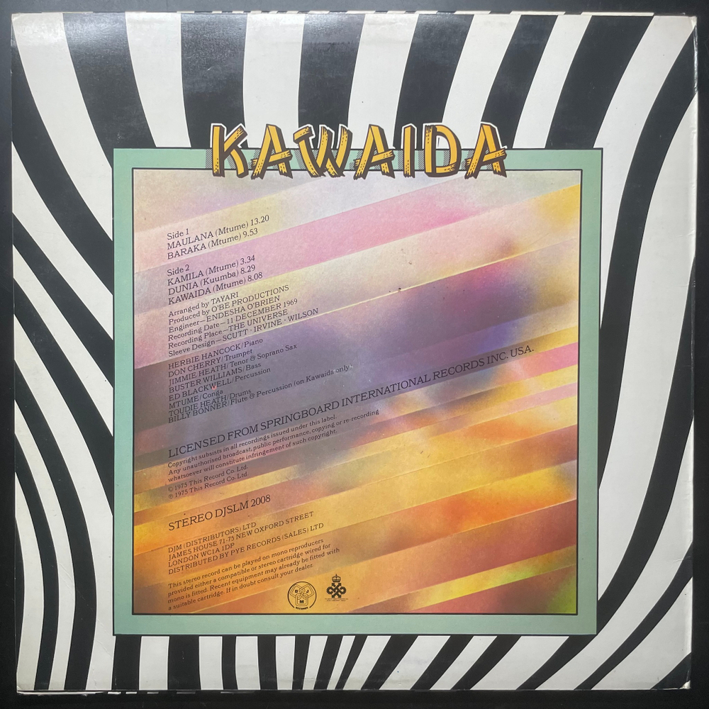 Herbie Hancock, Don Cherry ‎– Kawaida (Англия 1975г.)