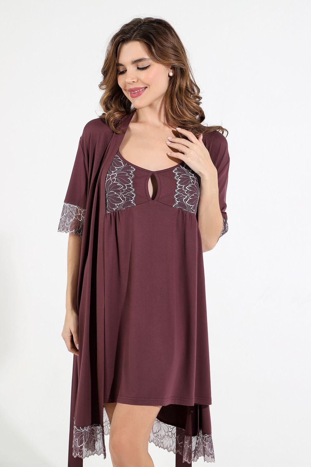 Халат Лунария-3 Виотекс БАКЛАЖАНОВЫЙ