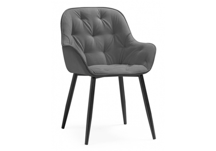 Стул на металлокаркасе Woodville Олму серый, черный, ножки черные