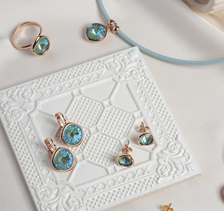 Серьги Fiore Luna Silky Sage Delite A1903.16 BL/RG