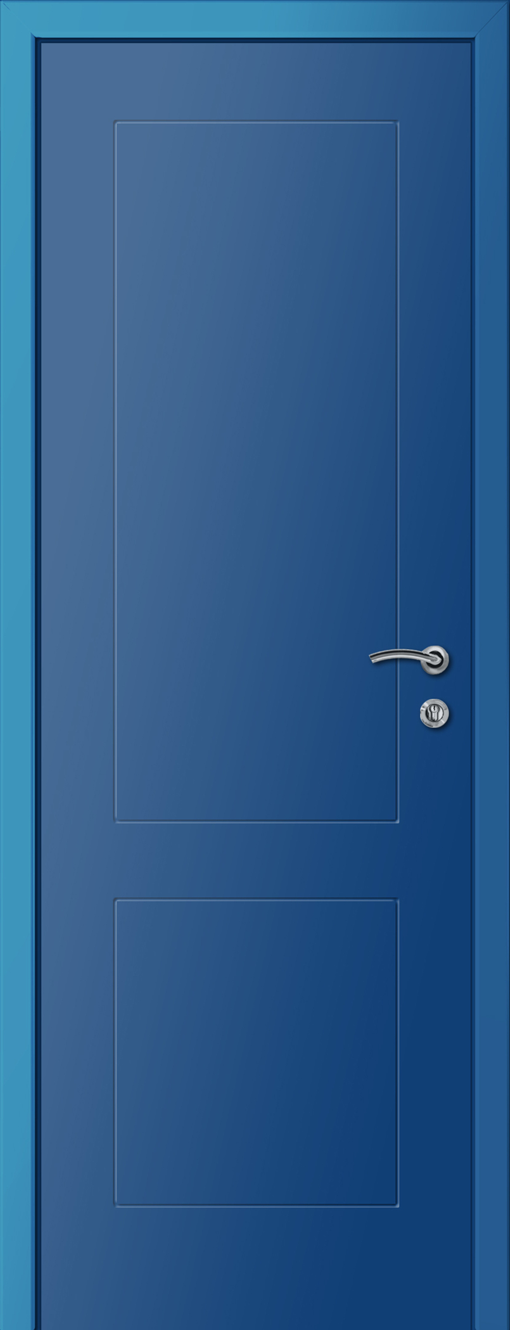 Дверь влагостойкая пластиковая KAPELLI multicolor Ф2К RAL 5010 Синий + коробка