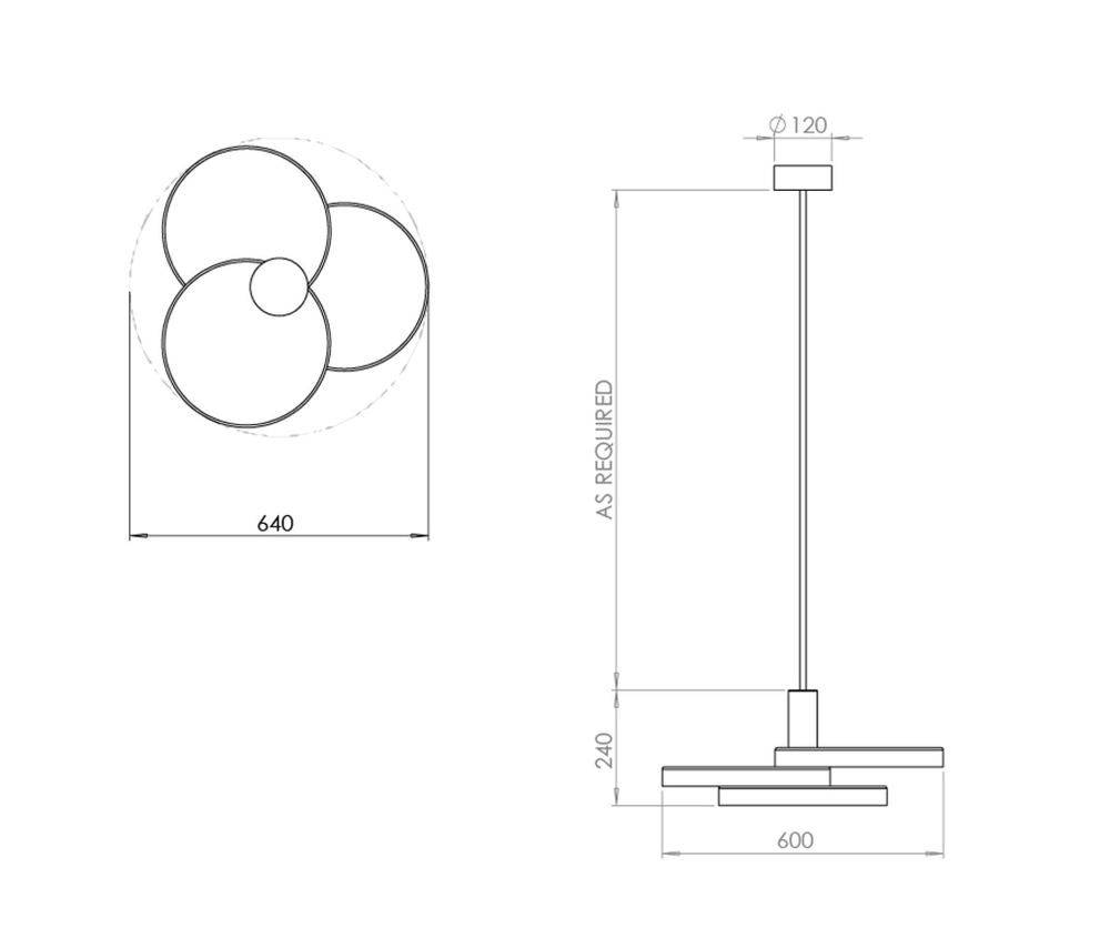 Pendant design lamp  Triarc by Bert Frank