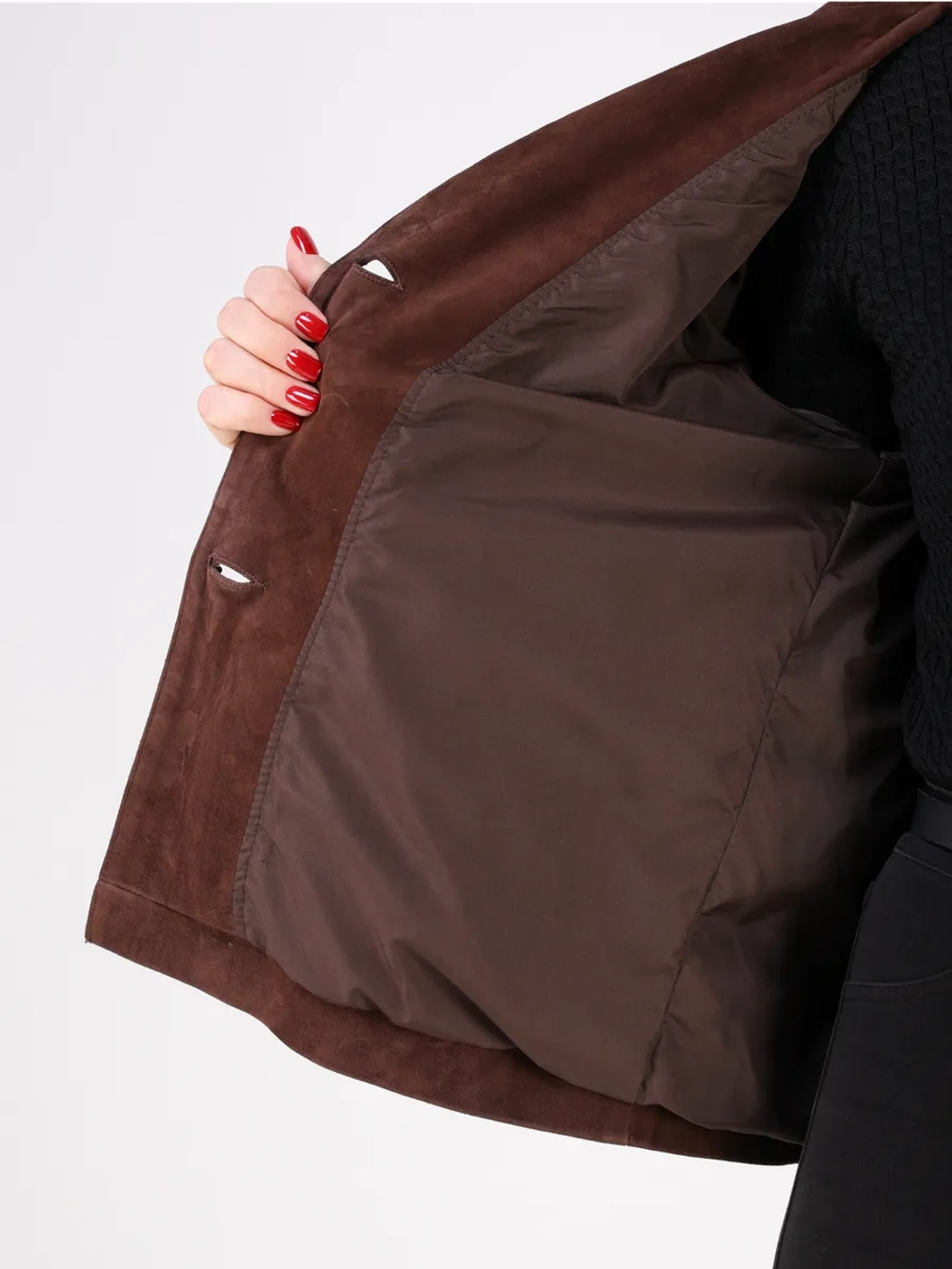 Кожаная куртка демисезонная замшевая пиджак укороченный