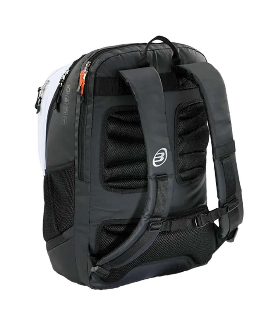 Рюкзак для падел Bullpadel Hack Black-White 2025 Paquito Navarro, термокарманы и вентиляция