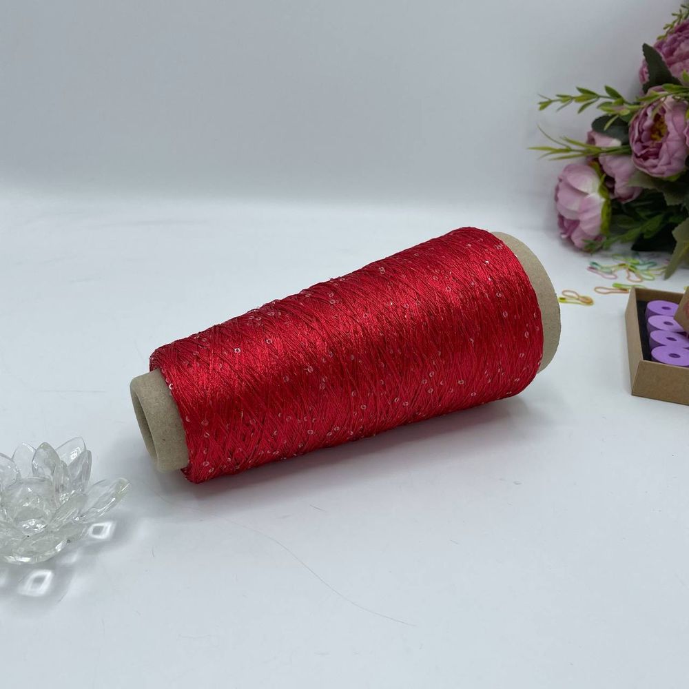 Пряжа для вязания пайетки на бобине