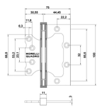 Петля накладная Morelli QUADRO-1 BL для квадрат. оси, черная
